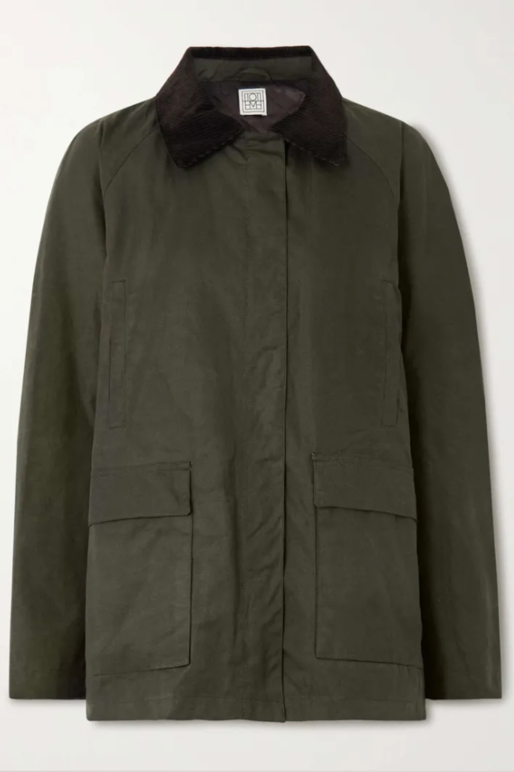TOTEME, Oversized Corduroy-Trimmed Waxed Organic Cotton Jacket