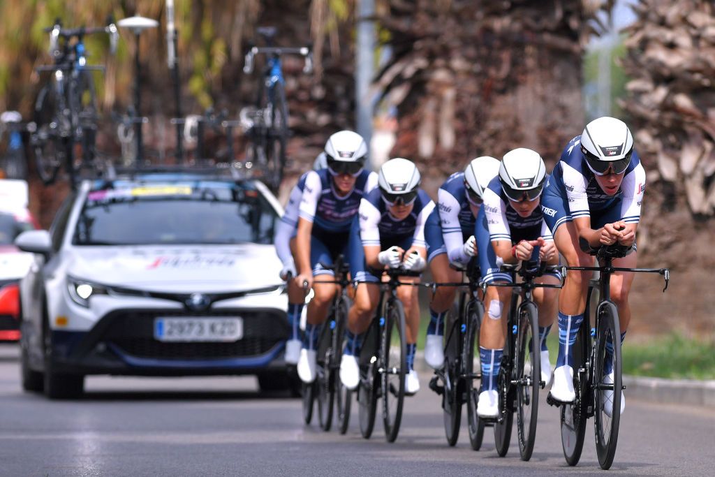 GROSSETO ITALY SEPTEMBER 11 Audrey CordonRagot of France Elisabeth DeignanArmitstead of The United Kingdom Elisa Longo Borghini of Italy Ellen Van Dijk of The Netherlands Tayler Wiles of The United States and Ruth Winder of The United States and Team Trek Segafredo during the 31st Giro dItalia Internazionale Femminile 2020 Stage 1 a 168km Team Time Trial from Grosseto to Grosseto TTT GiroRosaIccrea GiroRosa on September 11 2020 in Grosseto Italy Photo by Luc ClaessenGetty Images