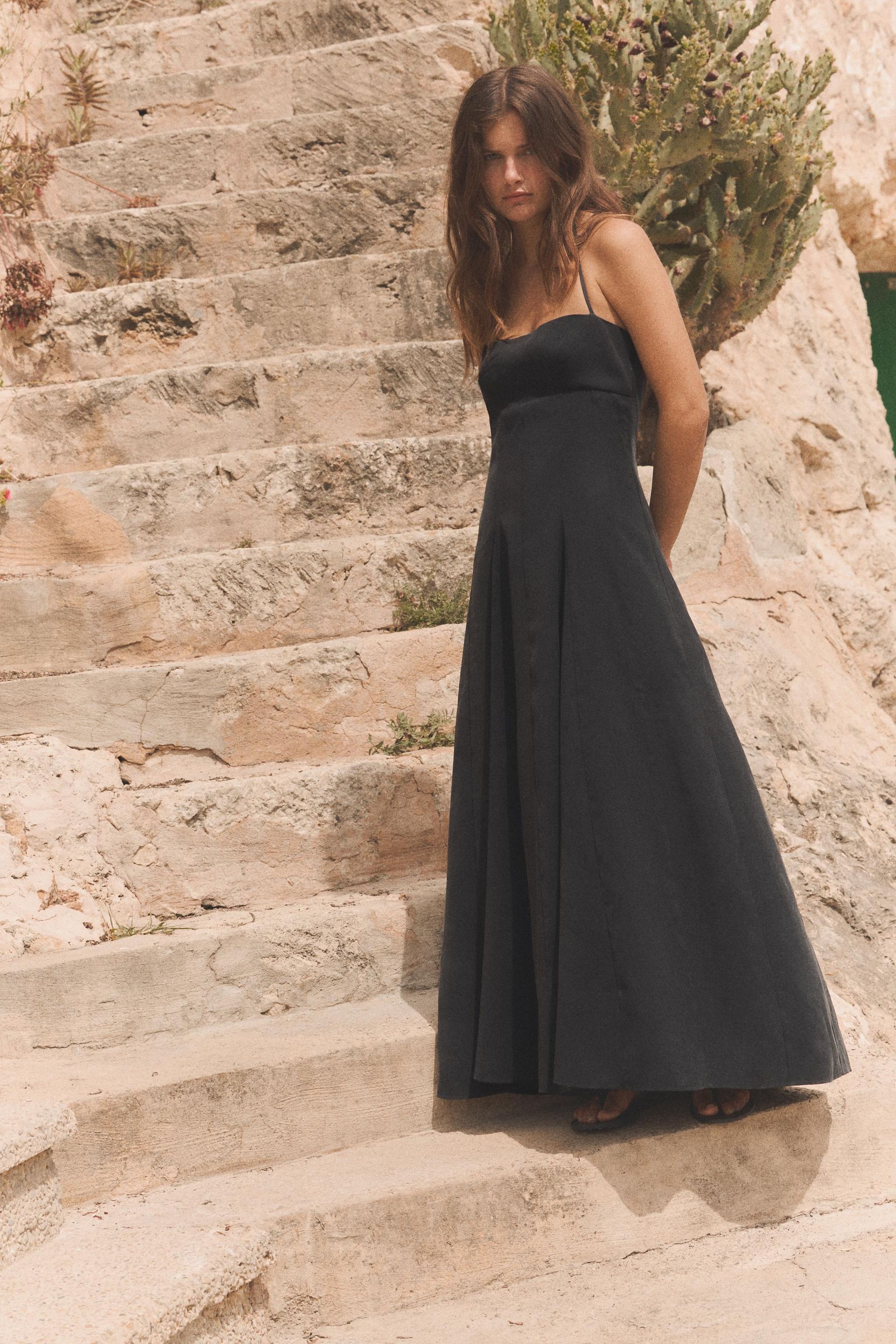 Flowing Halterneck Midi Dress