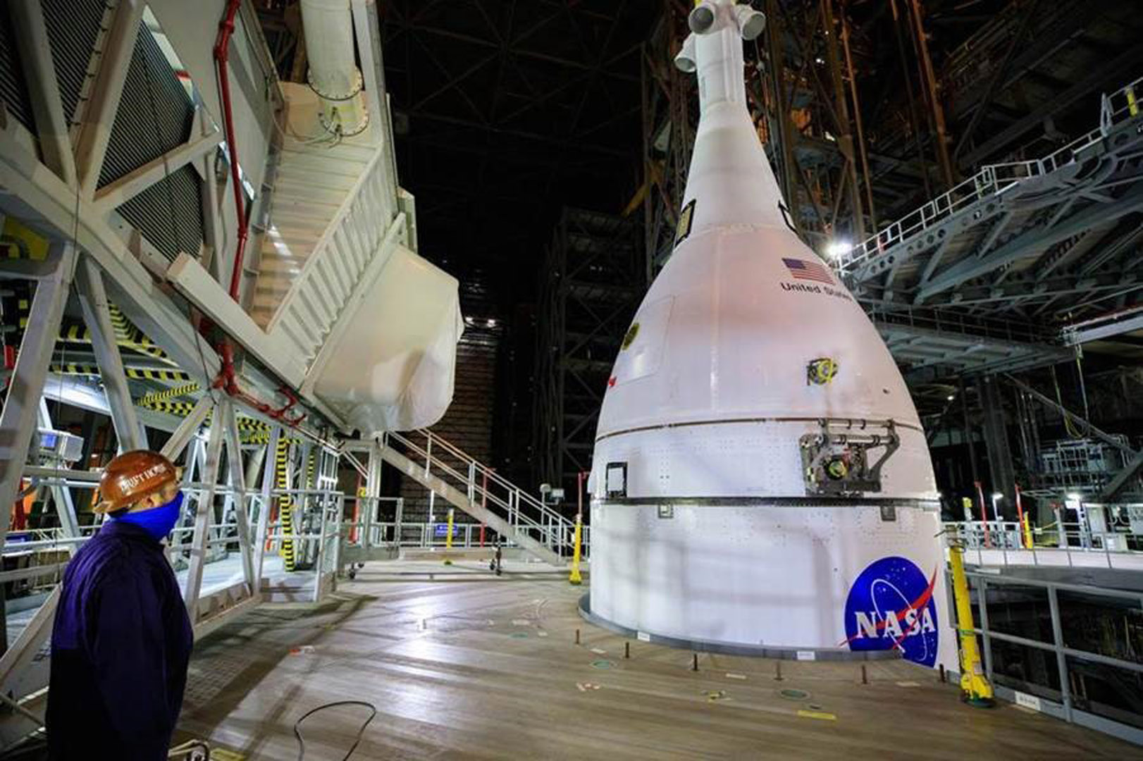 NASA's Orion space capsule that will fly uncrewed to the moon and back seen ahead of final pre-launch tests.