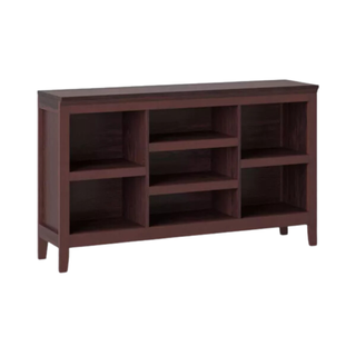 dark wood horizontal bookshelf/console