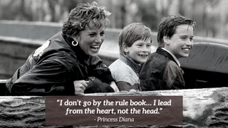 Diana with Harry and William during a log flume ride at a theme park.