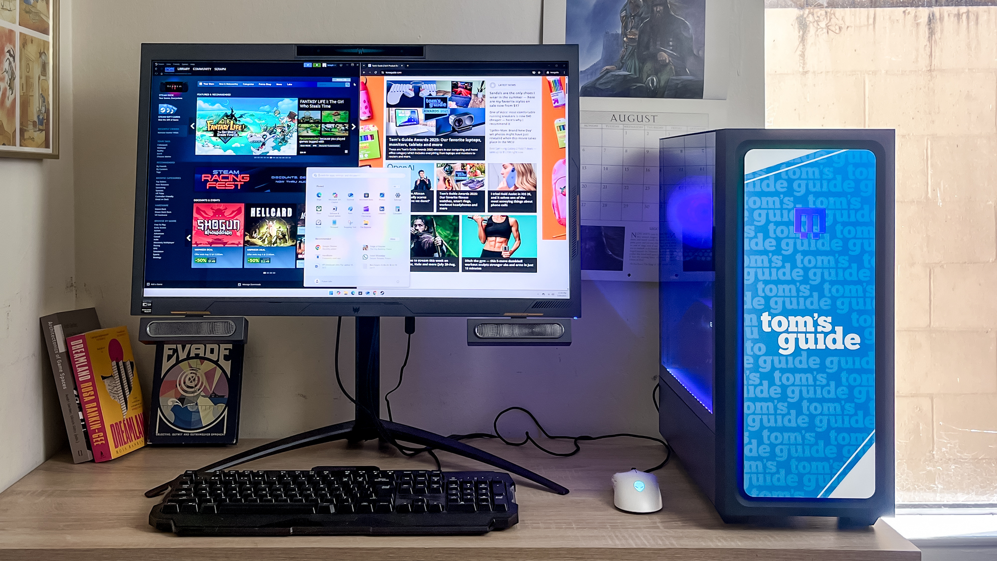 Maingear MG-1 gaming PC review unit in action