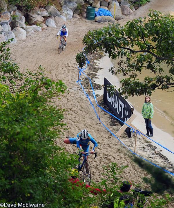 Racers on a new section of course along the ocean