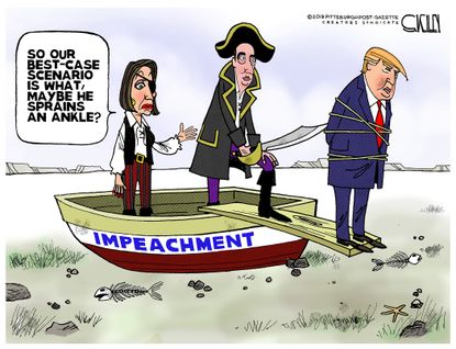 Political Cartoon U.S. Trump Adam Schiff Pelosi Ukraine impeachment