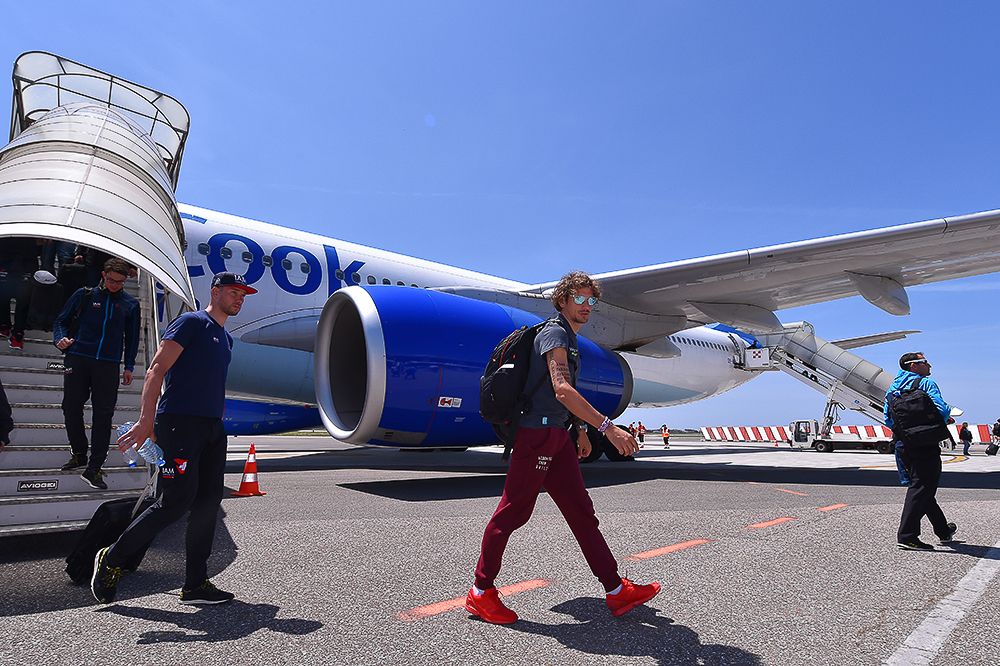 Filippo Pozzato arrives in Italy during the first rest day of the 2016 Giro d'Italia