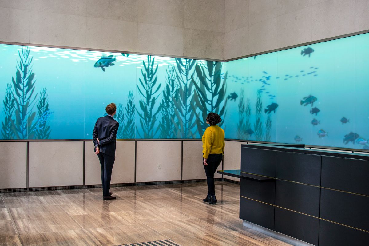 Digital Signage Turns Boston Lobby into Aquarium