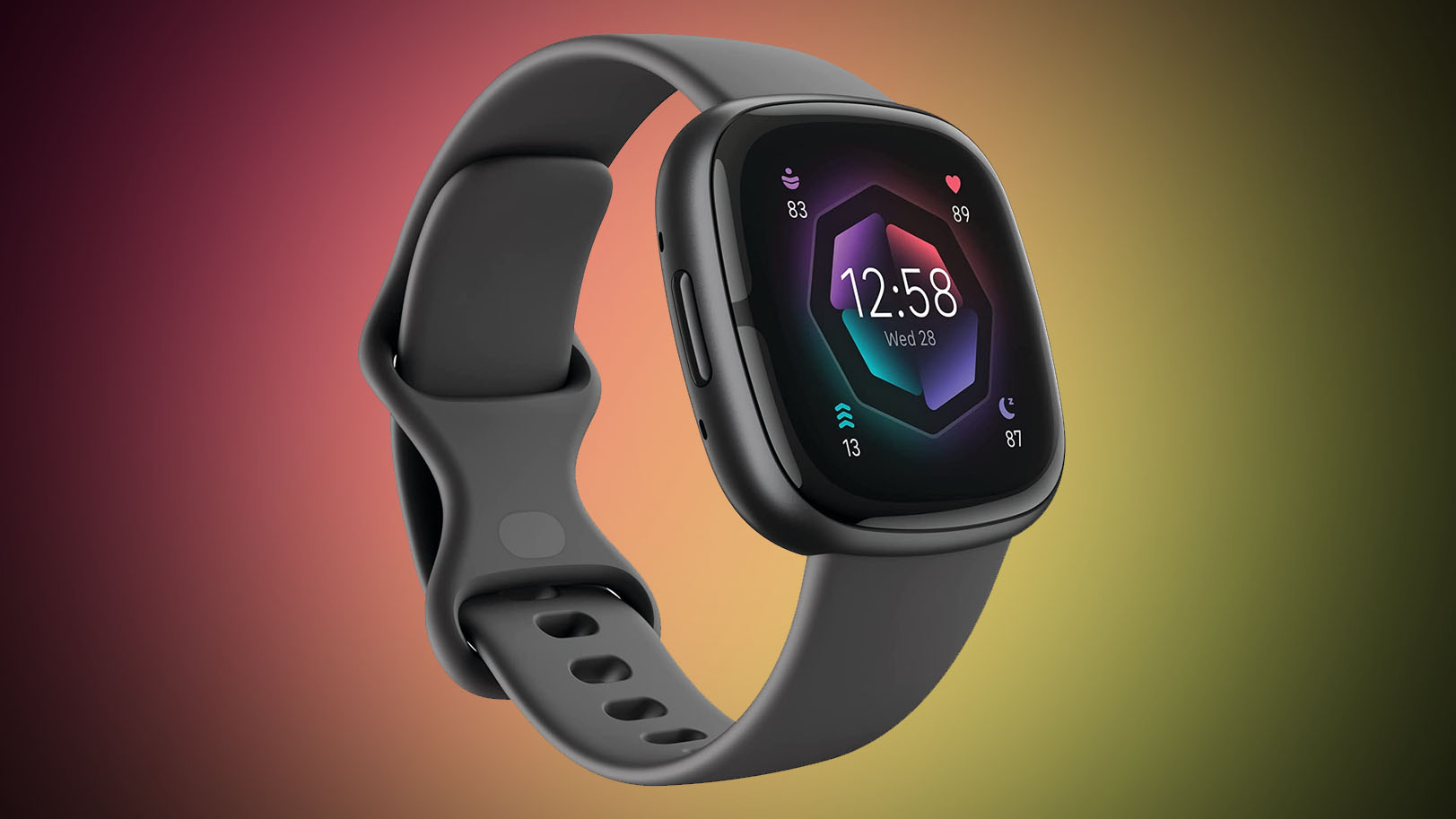 Fitbit Sense 2 on colorful background
