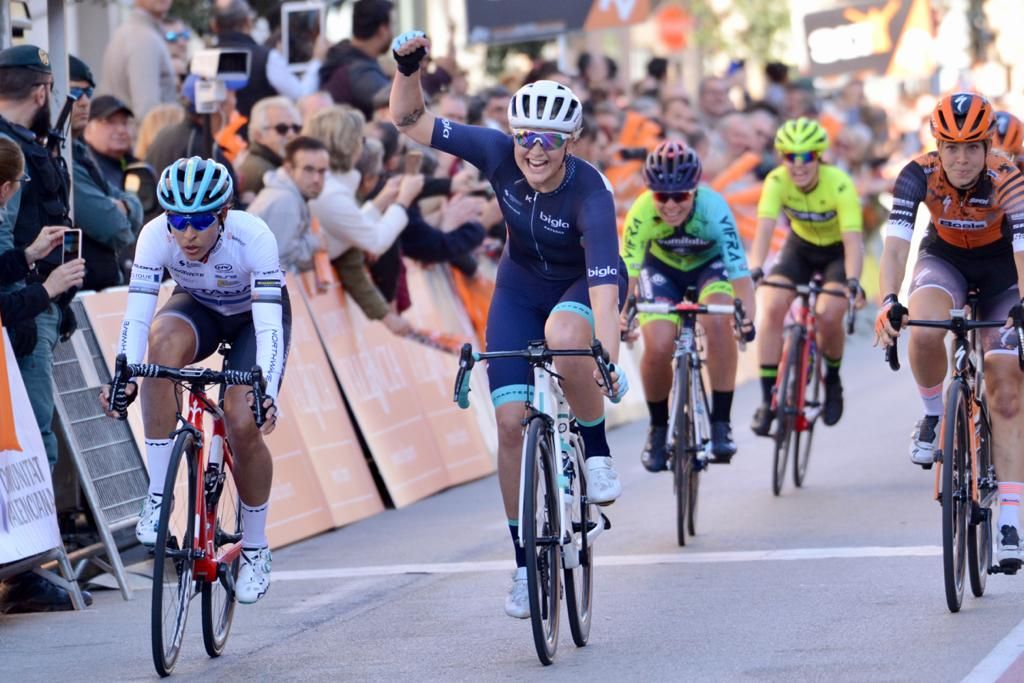 Emma Norsgaard J&oslash;rgensen (Katusha-Bigla) wins stage 1 at Setmana Ciclista Valenciana