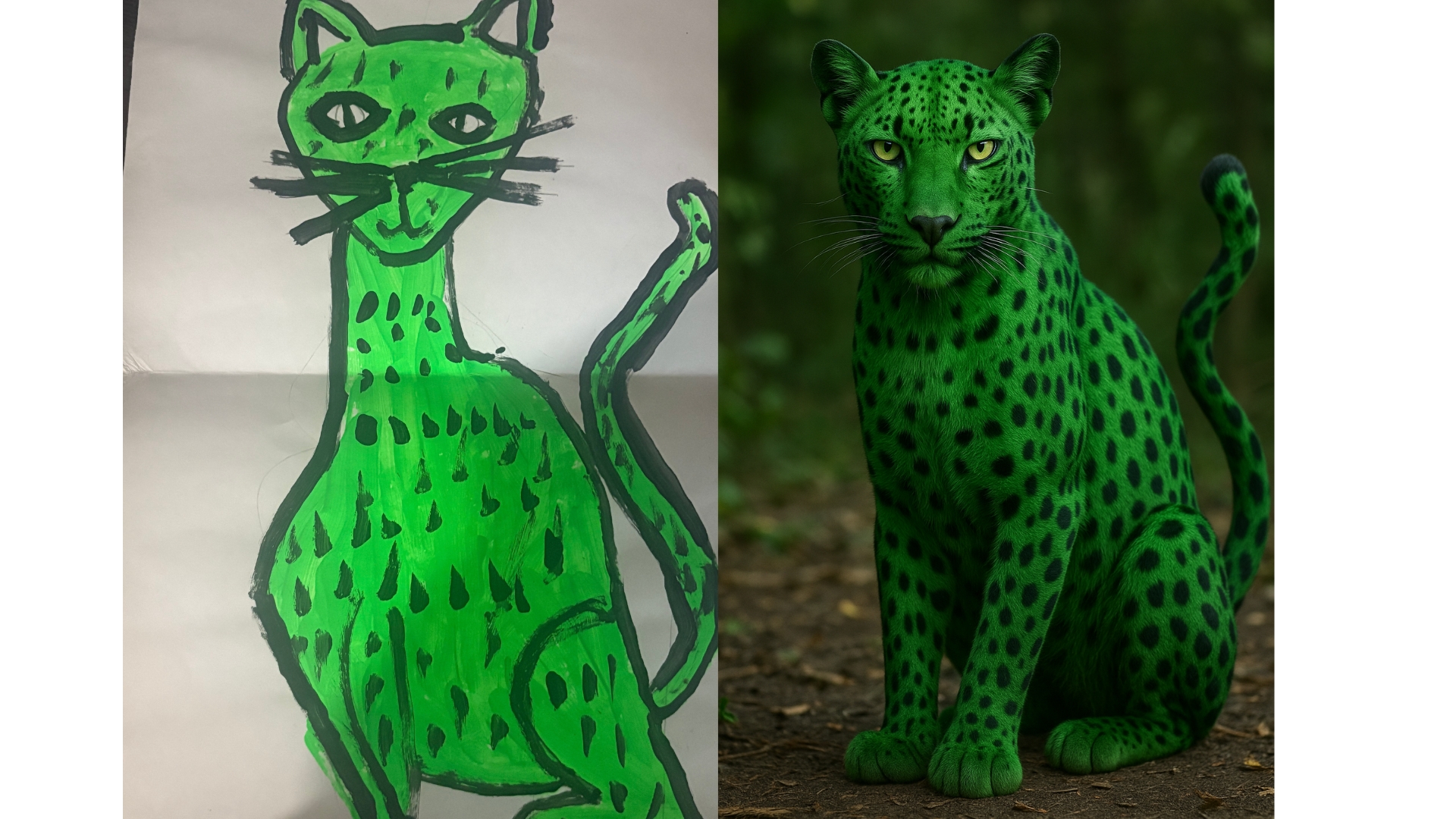 Green leopard generated by ChatGPT