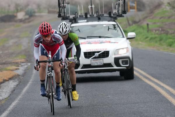 Evan Huffman (California Giant Berry Farms/Specialized) and Frank Spiteri (Marc Pro-Strava) gained a huge margin over the Bissell squad thanks to gutsy riding and an ill-timed neutralization of the pro field owing to its indecsion to chase.