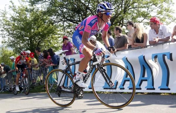 Daniele Pietropolli (Lampre-ISD) battles the gradient.