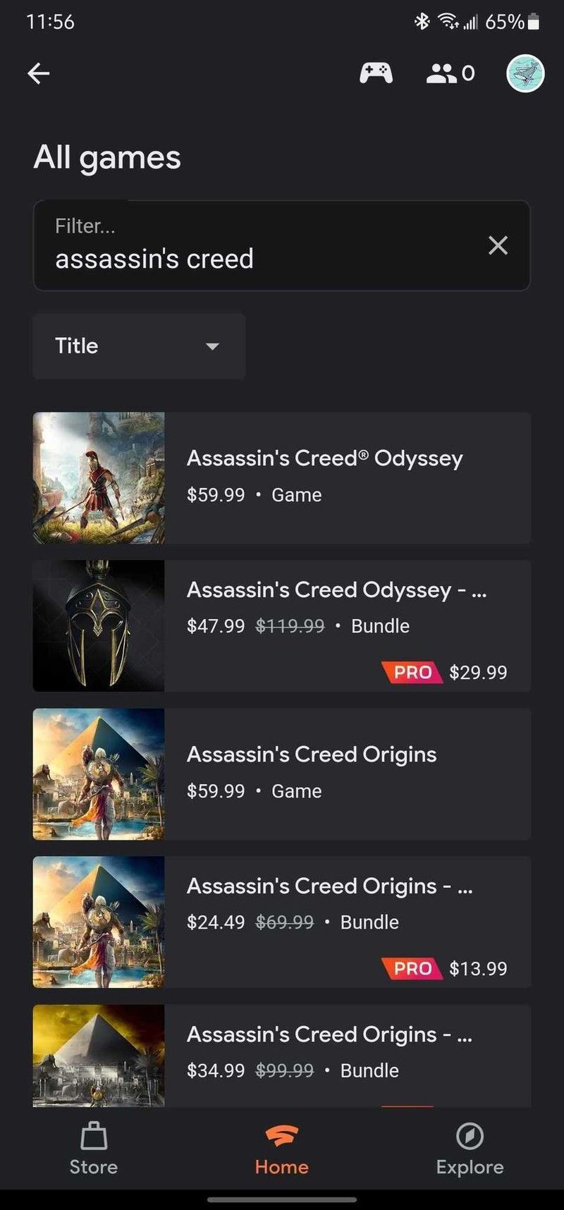 Stadia Search Box Android