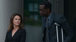 Keri Russell as Kate Wyler, Ato Essandoh as Stuart Hayford in episode 202 of The Diplomat