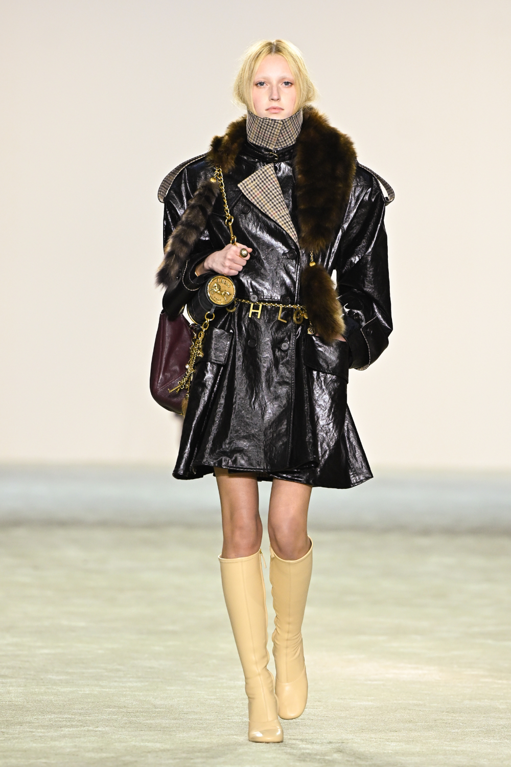 A model walks the runway during the Chloe Womenswear Fall/Winter 2025-2026 show as part of Paris Fashion Week