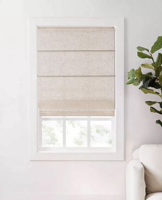 Hiifroy Roman Shades for Windows, Light Filtering and Heat Blocking Roman Blinds for Home Living Room Door Bedroom, Linen Textured, 22" W X 48" H