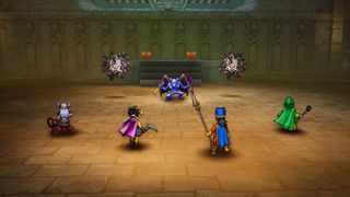 In-game screenshot of the player battling a demonic boss in Dragon Quest 3 HD-2D Remake