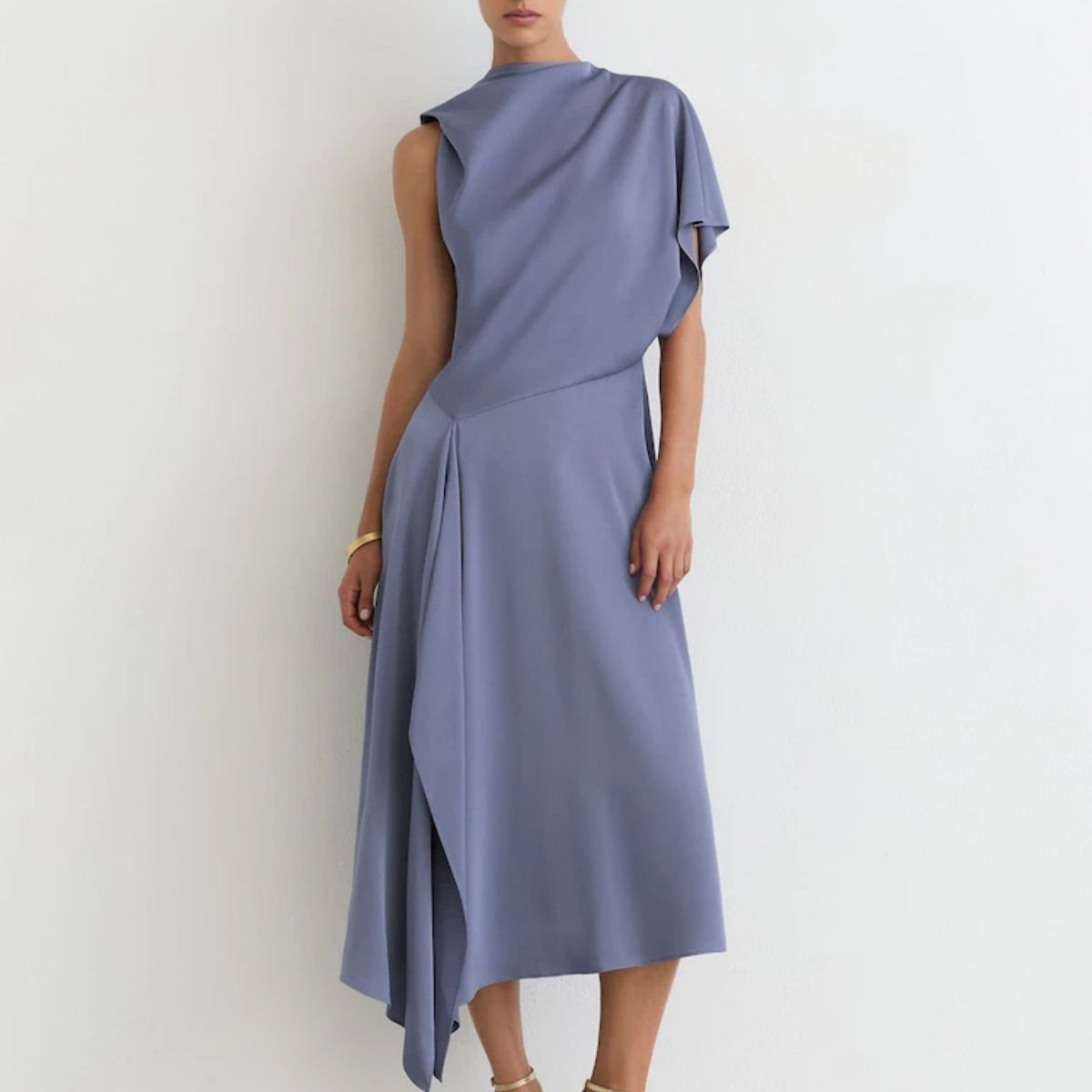 Reiss, Lilac Draped Midi Dress