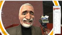 A contorted face of Dr. Breen in Half-Life 2 and Garry's Mod