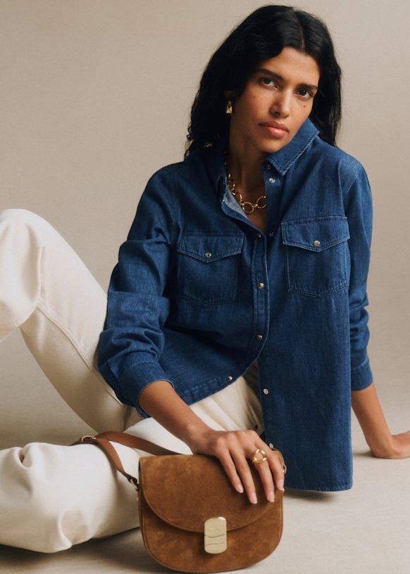 Alba Shirt - Denim Blue - Organic Cotton - Organic Textile - Sézane