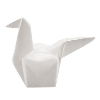 white ceramic bird ornament