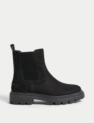 Wide Fit Leather Chelsea Ankle Boots