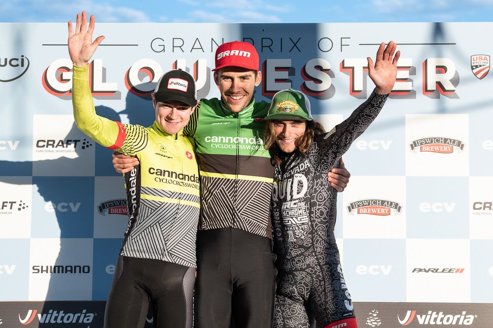 The men's elite podium on day 2 at the Gran Prix of Gloucester