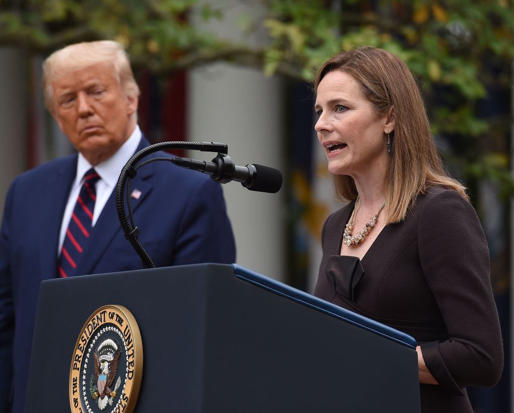 Donald Trump and Amy Coney Barrett.