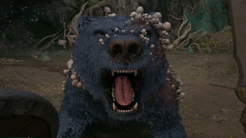 A fungus-infected bear attacking in Avowed.