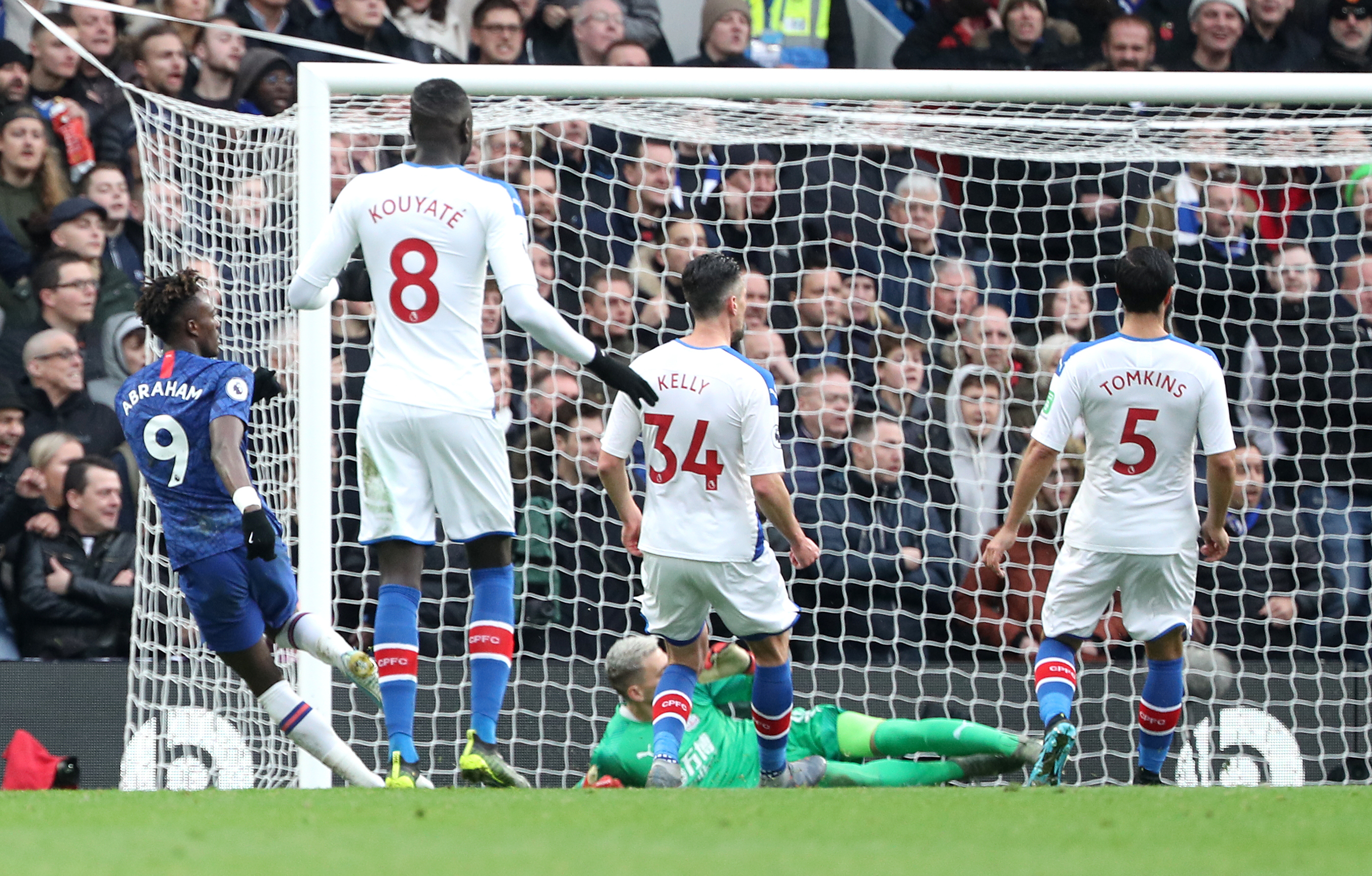 Tammy Abraham, left, gives Chelsea the lead
