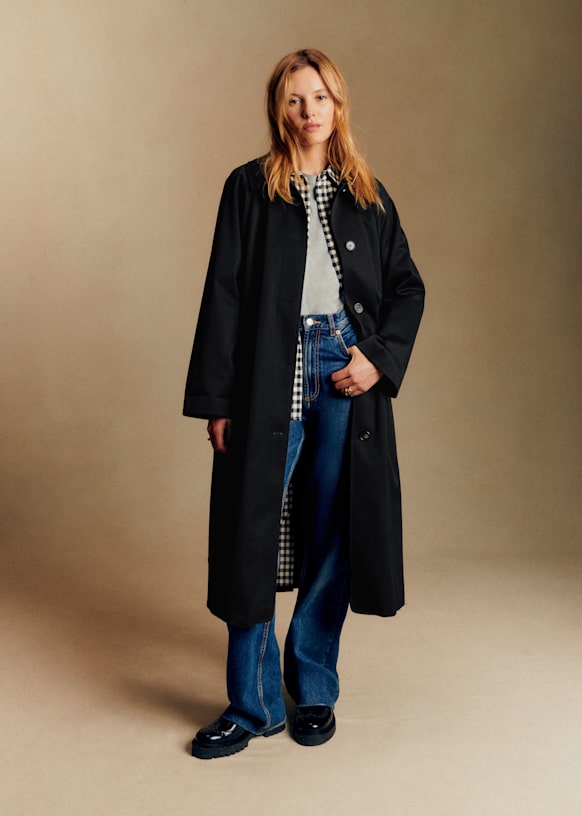 Clyde Coat - Black - Organic Cotton - S&amp;eacute;zane