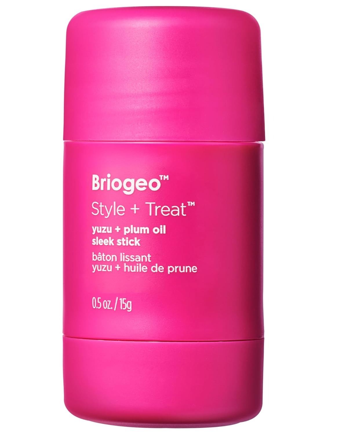 Briogeo, Briogeo Style + Treat Yuzu + Plum Oil Sleek Stick, Vegan Wax Hair Stick, Non-Greasy, Travel-Friendly, Tames Flyaways, Styling Stick for All Hair Types, Vegan, Cruelty-Free, 0.5 Oz