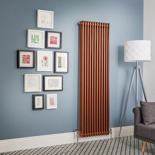 Metallic radiator in modern home
