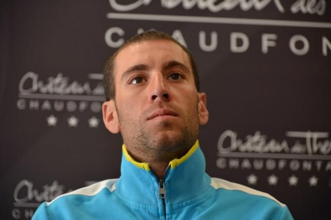 Vincenzo Nibali (Astana) at the press conference for Li&egrave;ge-Bastogne-Li&egrave;ge