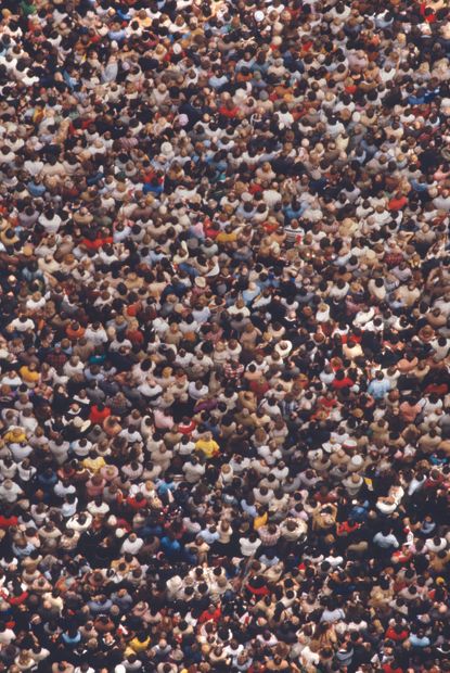 Crowds pack into St. Patrick's Cathedral for Pope John II's first visit to New York in 1979.