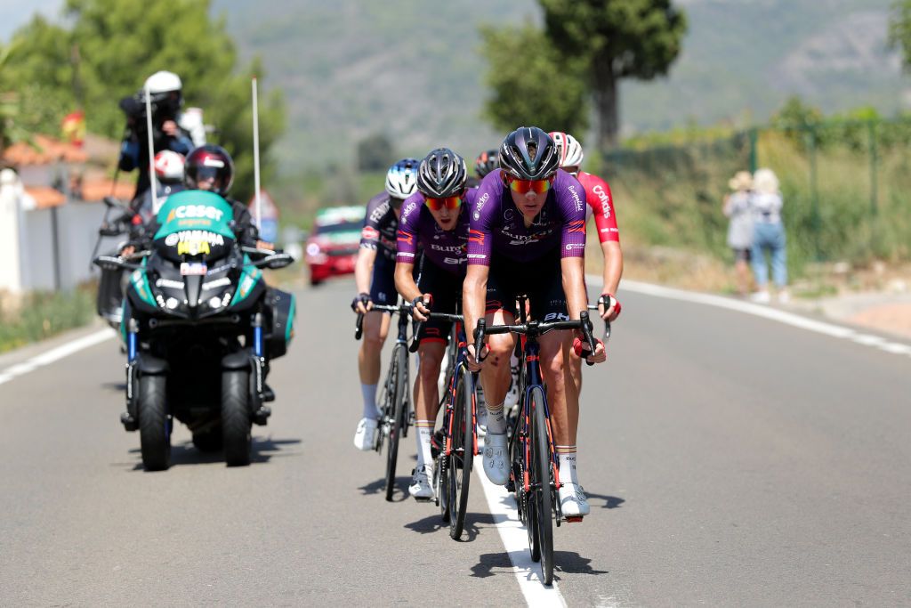 BALCON DE ALICANTE SPAIN AUGUST 20 Jetse Bol of Netherlands and Team Burgos BH competes in the breakaway during the 76th Tour of Spain 2021 Stage 7 a 152km stage from Ganda to Balcn de Alicante lavuelta LaVuelta21 on August 20 2021 in Balcn de Alicante Spain Photo by Gonzalo Arroyo MorenoGetty Images