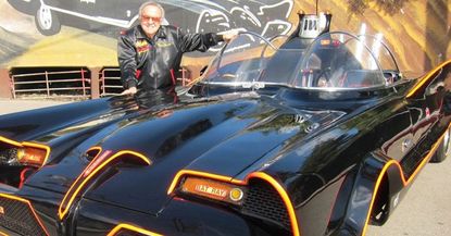 George Barris with the Batmobile.