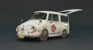 Mudbox 2025 review; a cartoon model of a car in a garage