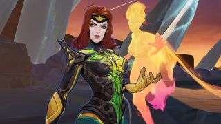 Marvel Rivals Phoenix abilities and release date: An upper-body shot of Jean Grey and Phoenix next to eachother with their hands out.
