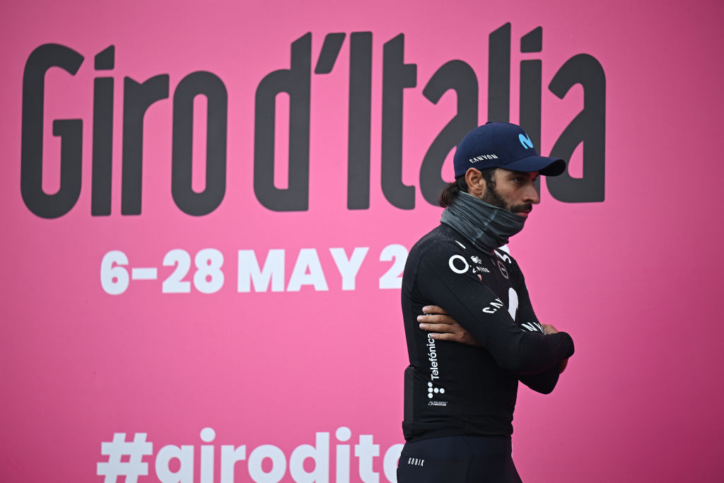 BORGOFRANCO DIVREA ITALY MAY 19 Fernando Gaviria of Colombia and Movistar Team prior to the 106th Giro dItalia 2023 Stage 13 a 199km stage from Borgofranco dIvrea to CransMontana Valais 1456m UCIWT on May 19 2023 in Borgofranco dIvrea Italy Photo by Stuart FranklinGetty Images