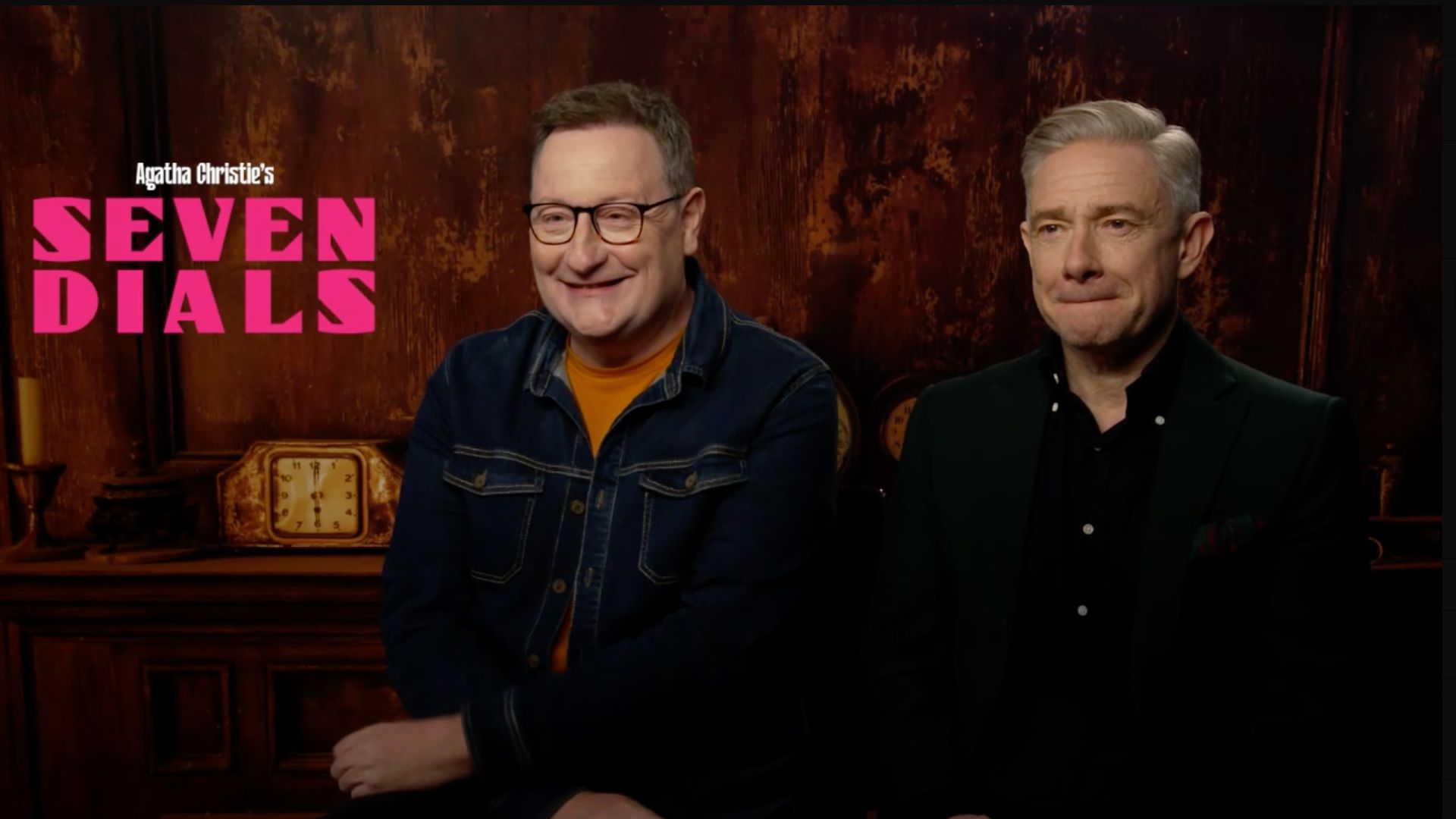 an image of chris chibnall and martin freeman in the interview