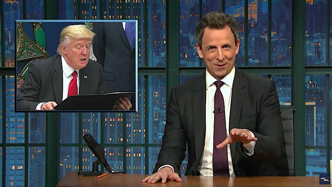 Seth Meyers cringes over Trump executive order