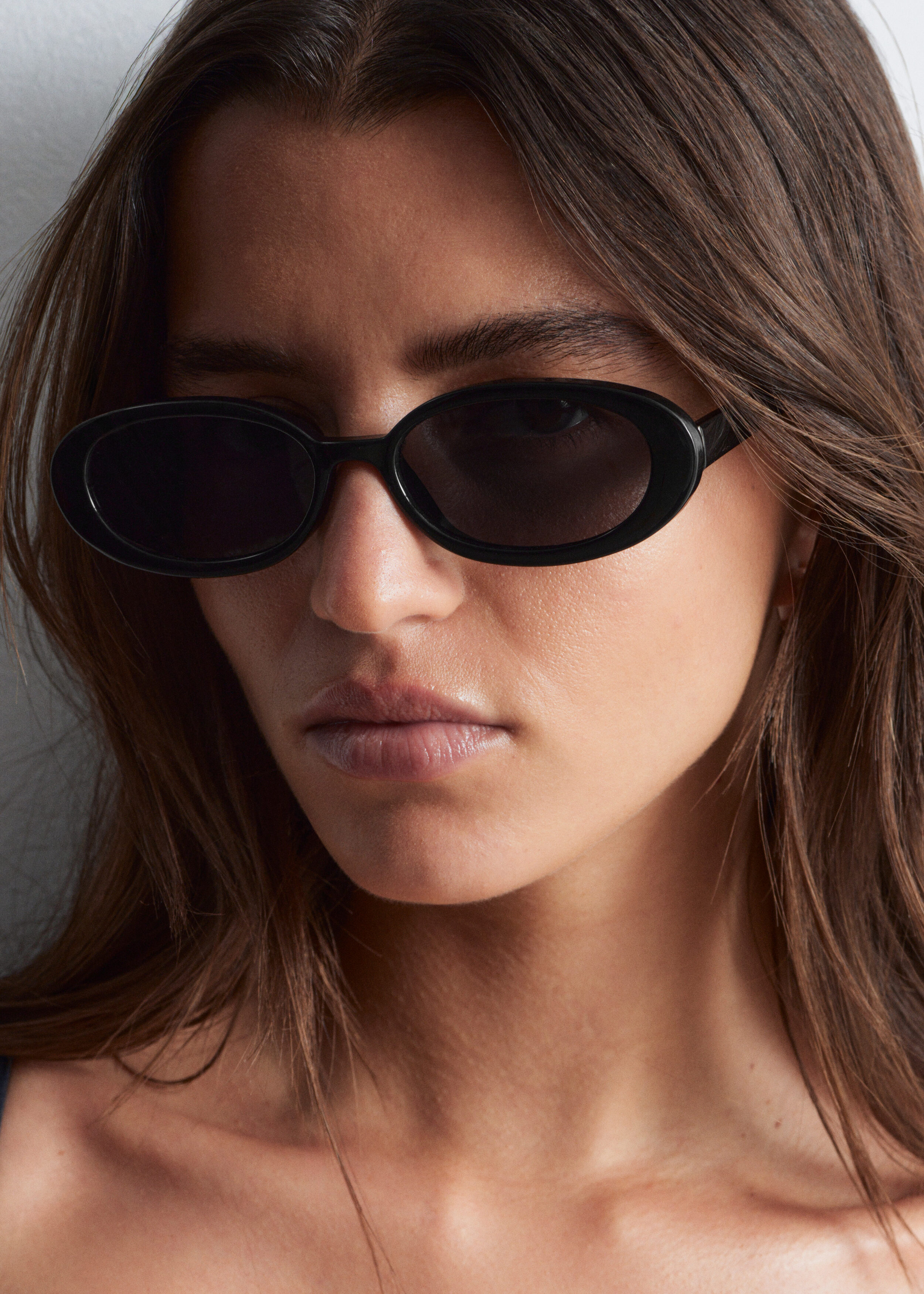 Slim Oval-Frame Sunglasses