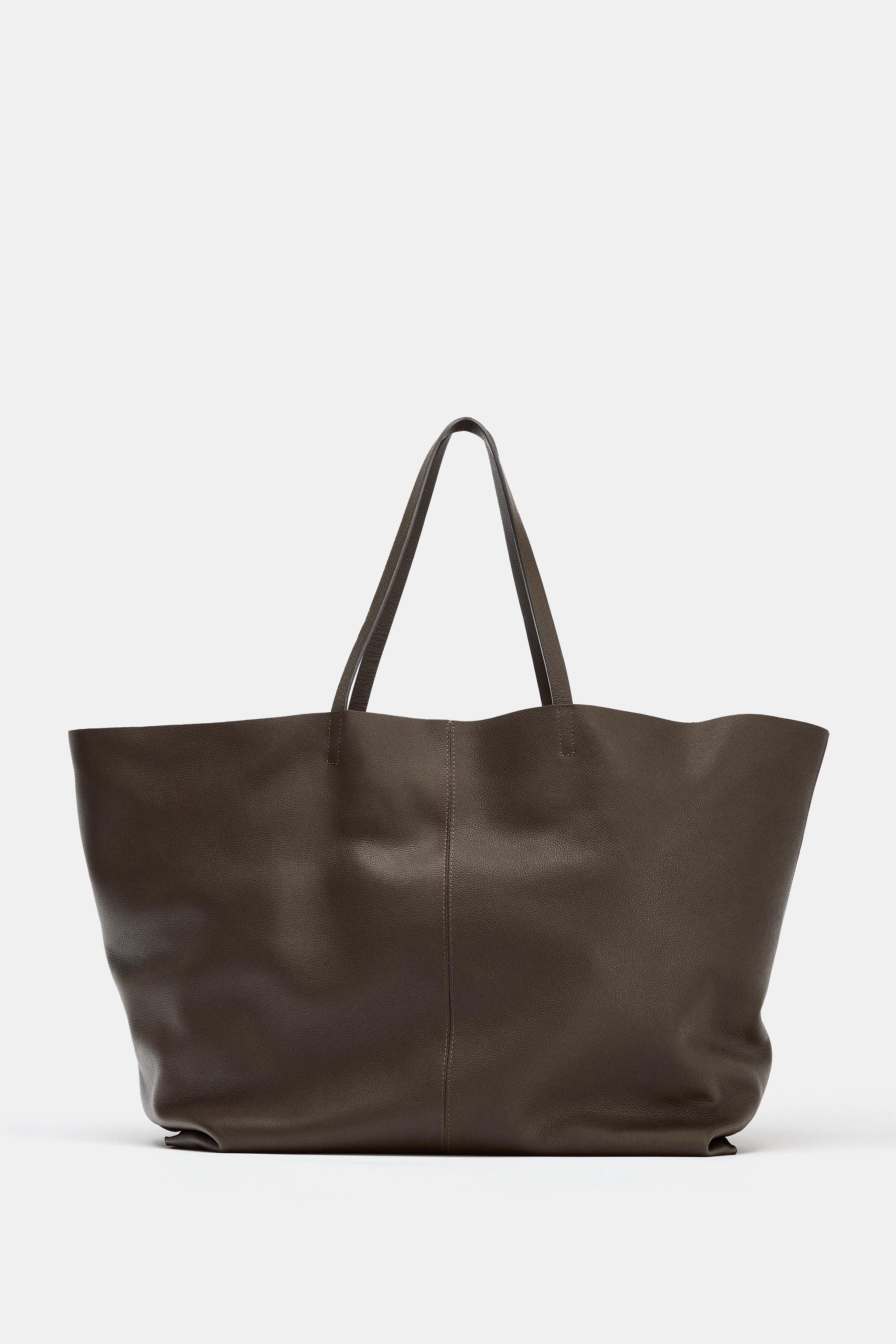 ZARA Leather Maxi Tote Bag