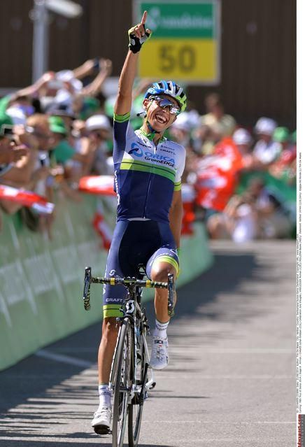 Johan Esteban Chaves (Orica-GreenEdge) enjoys his moment