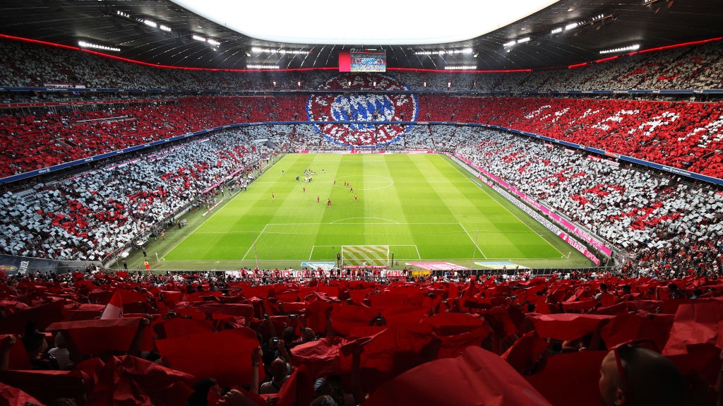 MUNICH, GERMANY - AUGUST 05: A general view of Allianz arena before the PSG v Inter UEFA Champions League Final 2025 at Allianz Arena on May 31, 2025 in Munich, Germany.