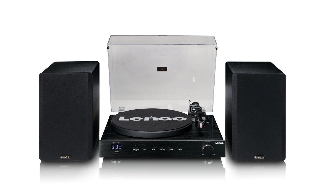 Lenco LS-700BK system in black, on white background