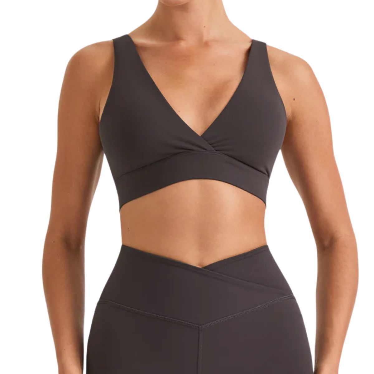 Tala DayFlex V Neck Sports Bra - Cool Espresso