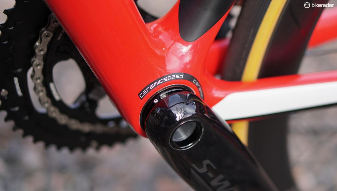 Ceramic bearings are lighter and smoother (thus faster) than steel