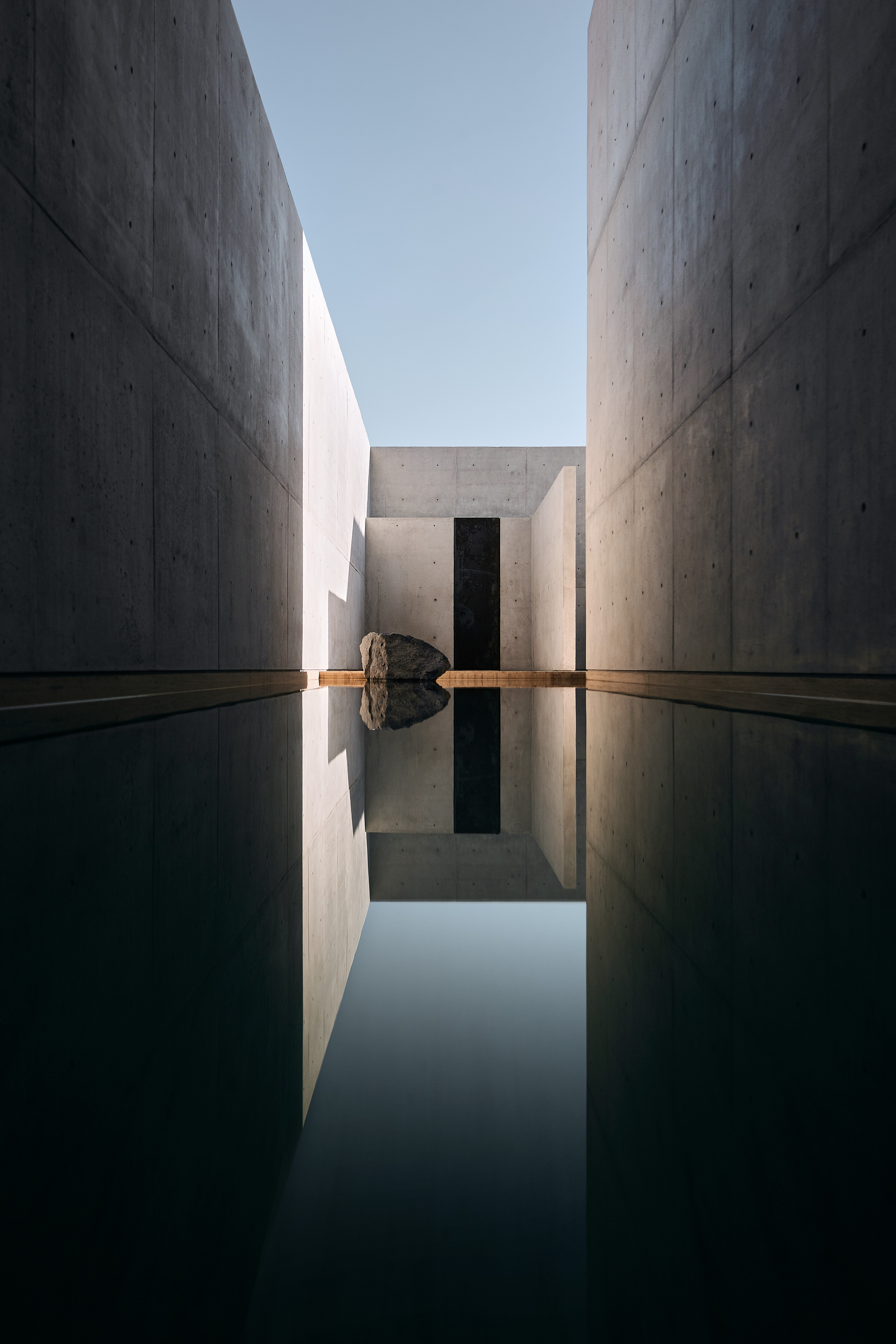 The pool is a shaded oasis